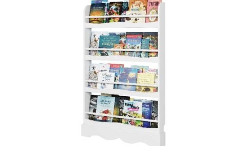 Homfa Librería infantil para niños con 4 estantes blancos